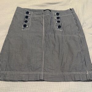 Talbots Black and White Striped Mini Skirt